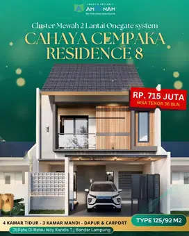 RUMAH 2 LANTAI TANJUNG SENENG 150 M DR JL UTAMA RATUDIBALAU B.LAMPUNG