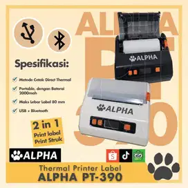 Printer barcode thermal bluetooth 80mm merk Nday 80BT cetak stiker