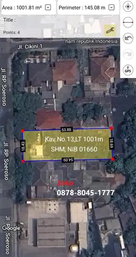 Tanah Komersial bisa 8 Lantai Jl. RP Soeroso, Cikini, Menteng