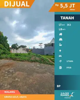 Dijual Tanah Kavling di Graha Golf Megah, Araya Malang(OLX687)