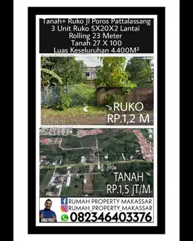 Tanah Jl Poros Pattalassang 17 X 100 Dkt Rindu Alam Poros Jalanan