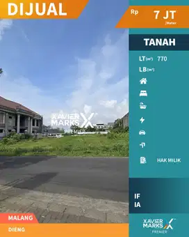 Tanah Luas Strategis di Poros Jalan Dieng dekat UB Kampus 2 Malang