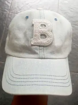 Topi Second logo B huruf berbahan Towel warna Baby Blue Wash