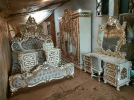 Tempat tidur ukir set kamar mewah full kayu jati