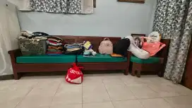 Kursi (4 buah - Letter L) dan Meja Jati Dijamin 100% Asli