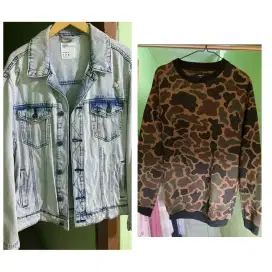 Jaket levis merk Bershka & Sweater cotton on
