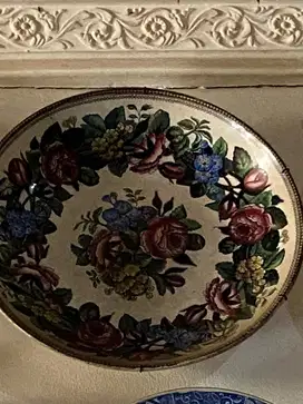 Piring eropa kuno ukuran 38cm motif bunga jarang ada utk pajangan din