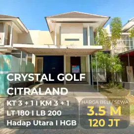 DIJUAL / DISEWAKAN RUMAH CRYSTAL GOLF CITRALAND