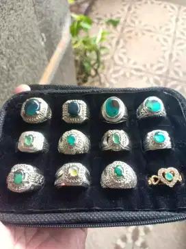 cincin batu bacan natural sedia pandan lumut pirus buu macan lumajang