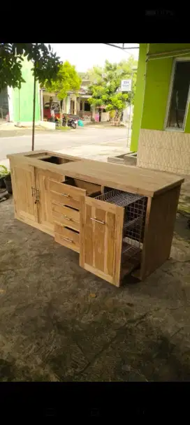 Meja dapur jati panjang 2m