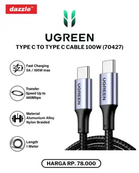 UGREEN TYPE C TO TYPE C CABLE 100W (70427)