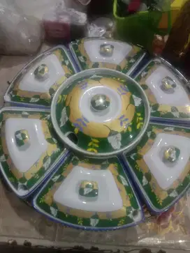 Wadah saji besar keramik bistro antik