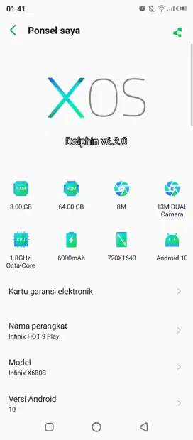 Infinix hot 9 play 3/64