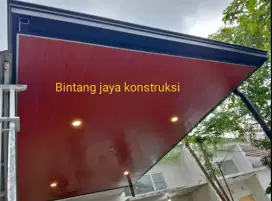Kanopi teras mewah kombinasi plavon PVC