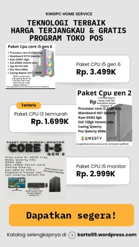 CPU tower, teknologi terbaik harga terjangkau dan gratis aplikasi pos