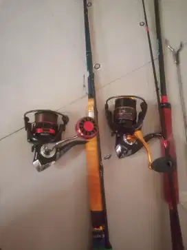 Dijual butuh reel set pancing 2 pcs tinggal pake