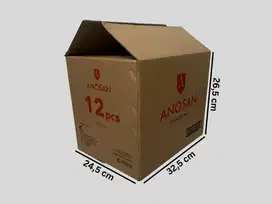 Kardus bekas, belum pernah di pakai, kardus kelebihan produksi.