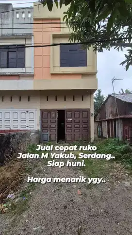 Jual cepat ruko siap huni jalan M Yakub daerah Serdang HM Yamin murah