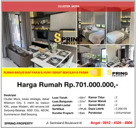 Rumah 2 Lantai Cluster Murah Baru Delora Dekat Stasiun Parung Panjang
