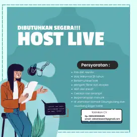 Di butuhkan segera host live.