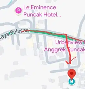 Dijual tanah seberang Hotel Le Eminence Puncak