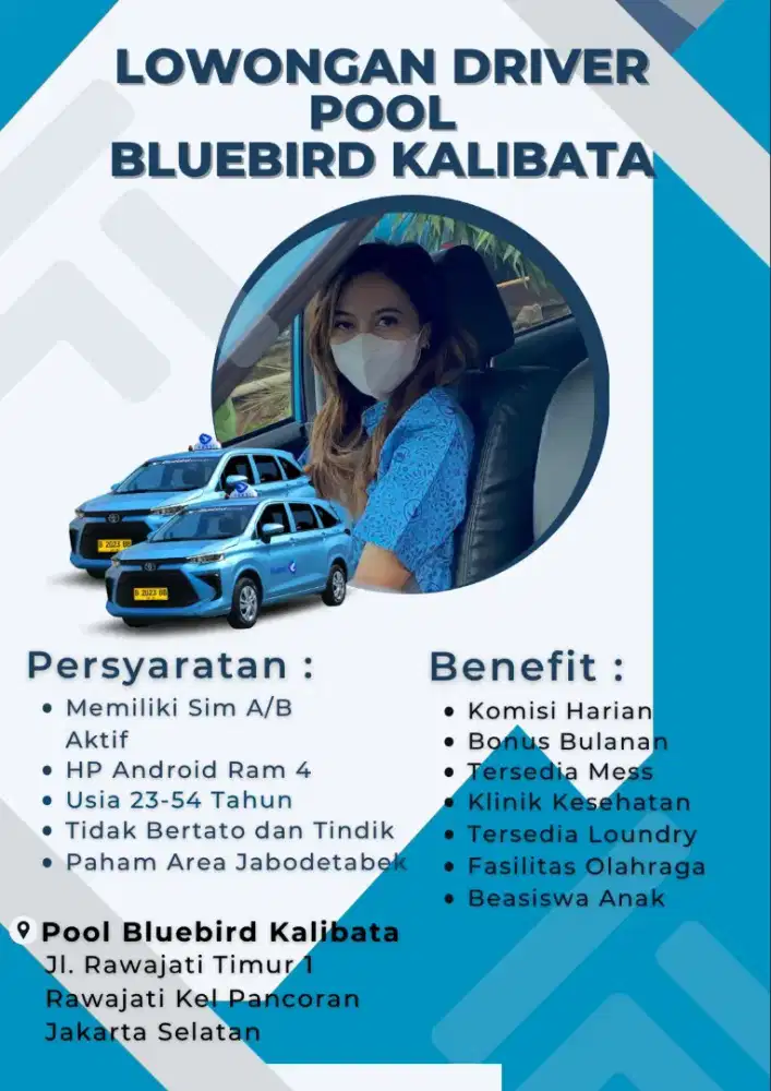 Lowongan driver Taksi Bluebird