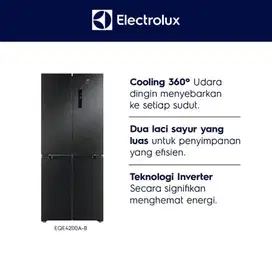 ELECTROLUX EQE4200A-B Kulkas Side By Side 457 Liter Inverter Series