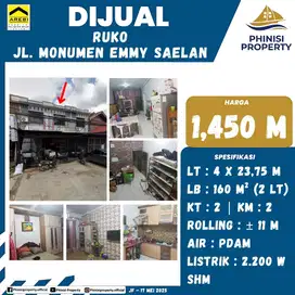 DIJUAL RUKO 2 LANTAI JALAN MONUMEN EMMY SAELAN