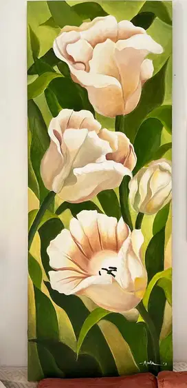 Lukisan Bunga Tulip uk. 63x163 cm