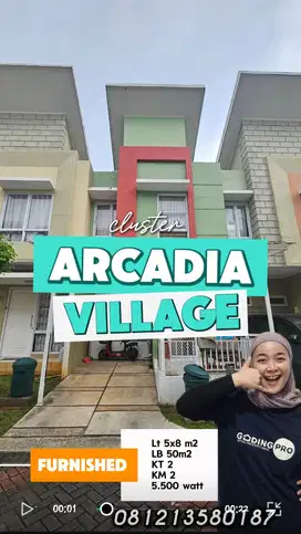 Dijual rumah siap huni di arcadia village gading serpong