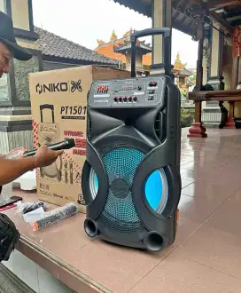 Baru NIKO PT1501 speaker troly jumbo 15 inch udh isi 2 mic wireles