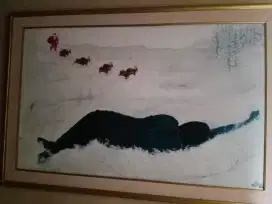 Lukisan Kanvas Obyek Tidur disalju