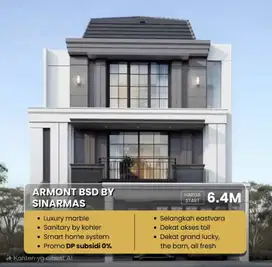 RUMAH 3 LANTAI DI BSD CITY SPEK PREMIUM THE ARMONT BY SINARMAS LAND