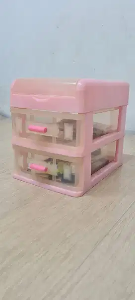 Laci susun 3 mini premium, laci penyimpanan, storage pink