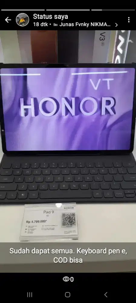 Honor tablet Ipad 9 garansi resmi Honor Indonesia