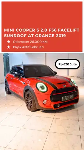 Dijual Cepat Mini Cooper S F56 FL 2019 Mulus Seperti Baru
