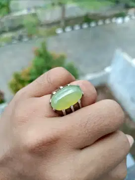 Jual cincin batu akik sungai dareh pucuk pisang kristal