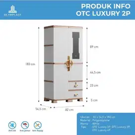 Lemari Pakaian Plastik 2 Pintu Olymplast Luxury