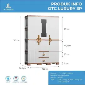 Lemari Pakaian Plastik 3 Pintu Olymplast Luxury