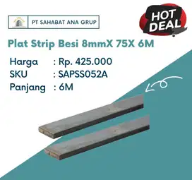 Plat Strip Besi 8mmX 75X 6M