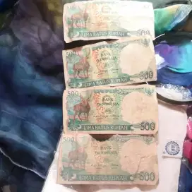 Harga sepaket Koleksi uang kertas 500 rupiah