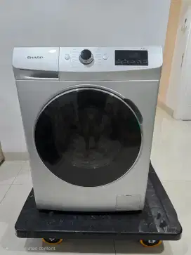 Mesin cuci Sharp front loading 7kg ES-Fl1073w silver