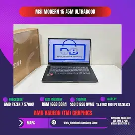MSI MODERN 15 A5M AMD RYZEN 7 5700U RAM 16GB SSD 512GB 15inci FHD FULL