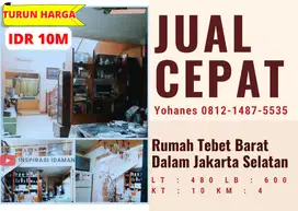 Rumah Tebet Akses jalan 2 Mobil Longgar Jakarta Selatan