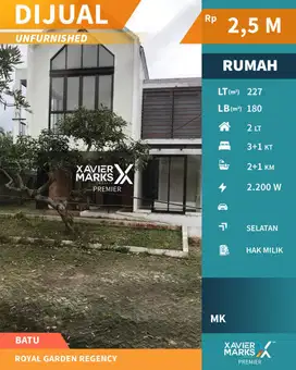 Dijual Rumah View Gunung di Royal Garden Regency Kota Batu