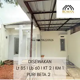 DISEWAKAN RUMAH PURI BETA 2 DEPAN TAMAN