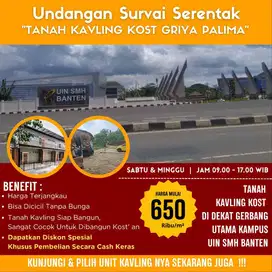 TANAH KAVLING DEKAT KAMPUS UIN DAN PUSAT PEMERINTAHAN BANTEN