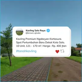 Kavling Spot Baru Barat Kota Solo, SHM, 125 m2