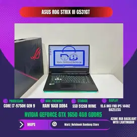 ASUS ROG STRIX G531GT CORE I7-9750H NVIDIA GTX 1650 RAM 16GB SSD 512GB