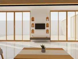 Jasa interior design backdrop TV cantik modern
